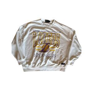 NBA Los Angeles Lakers Baggy Large White Crewneck Sweatshirt